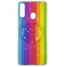 Capa para Samsung Galaxy A20s - Com Popsocket Stripes Tie Dye 2